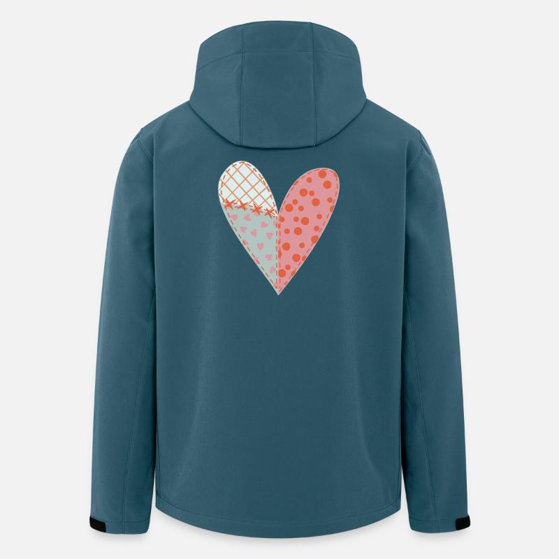 Patchwork Herz Nr. 11 - Recycelte Männer Softshell-Jacke von Stanley/Stella - Dunkles Petrol