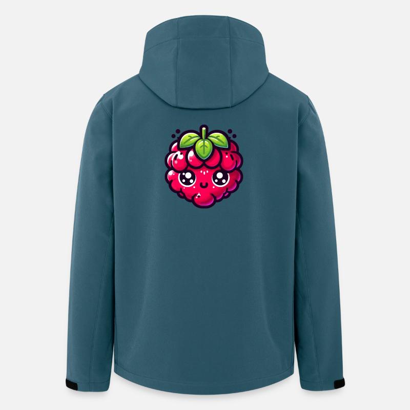 Himbeere Kawaii Illustration - Recycelte Männer Softshell-Jacke von Stanley/Stella - Dunkles Petrol