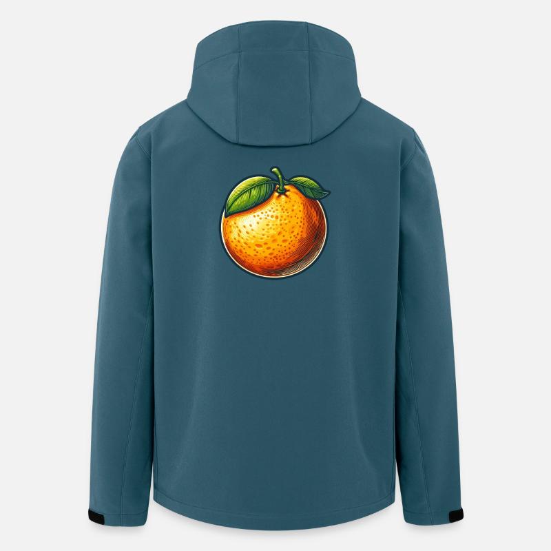 Sonniges Orange mit leuchtenden Blättern - Recycelte Männer Softshell-Jacke von Stanley/Stella - Dunkles Petrol