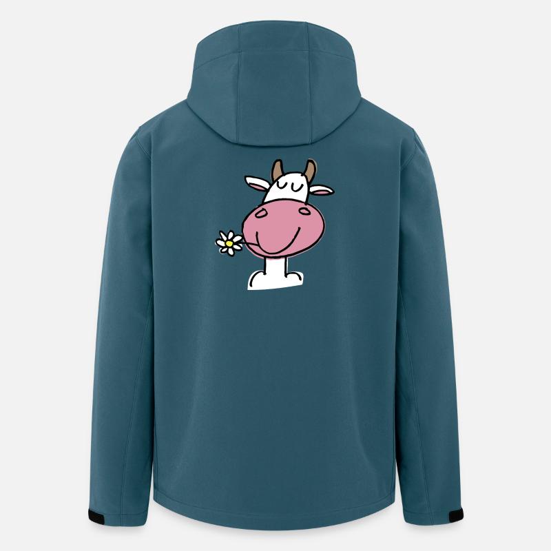 Vache Joyeuse et Fleur Délicate - Veste softshell homme en polyester recyclé Stanley/Stella - bleu pétrole foncé