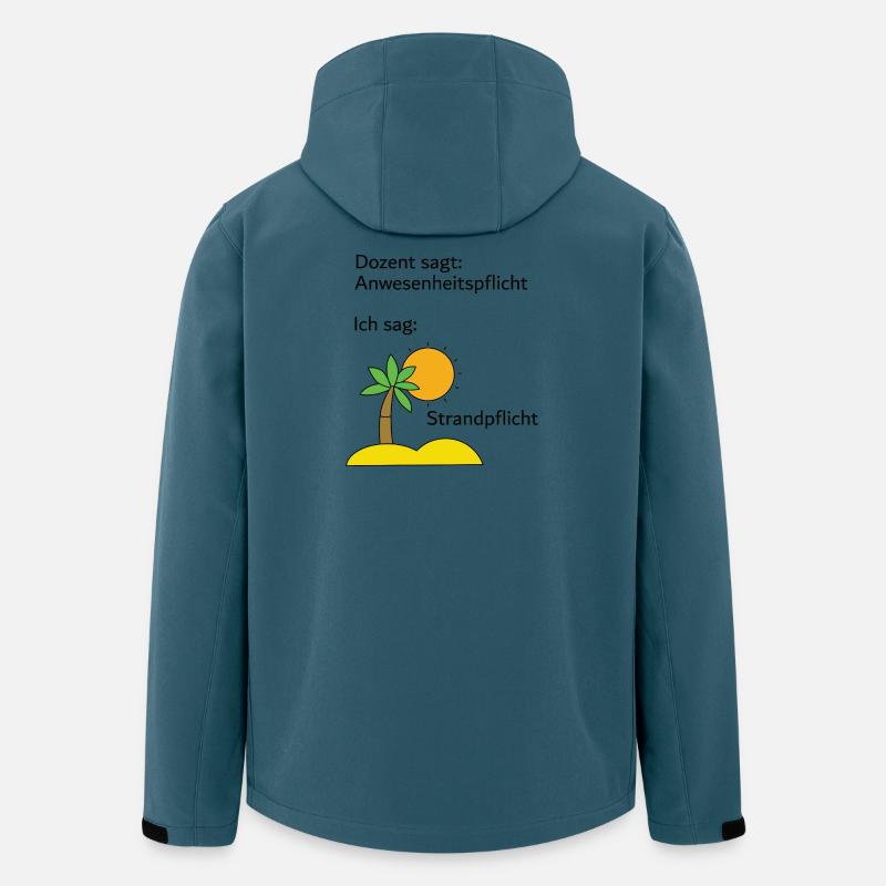 Unispruch "Strandpflicht" Geschenk, Studenten - Recycelte Männer Softshell-Jacke von Stanley/Stella - Dunkles Petrol