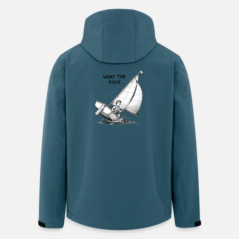 What the Fock – Segelboot Cartoon - Recycelte Männer Softshell-Jacke von Stanley/Stella - Dunkles Petrol