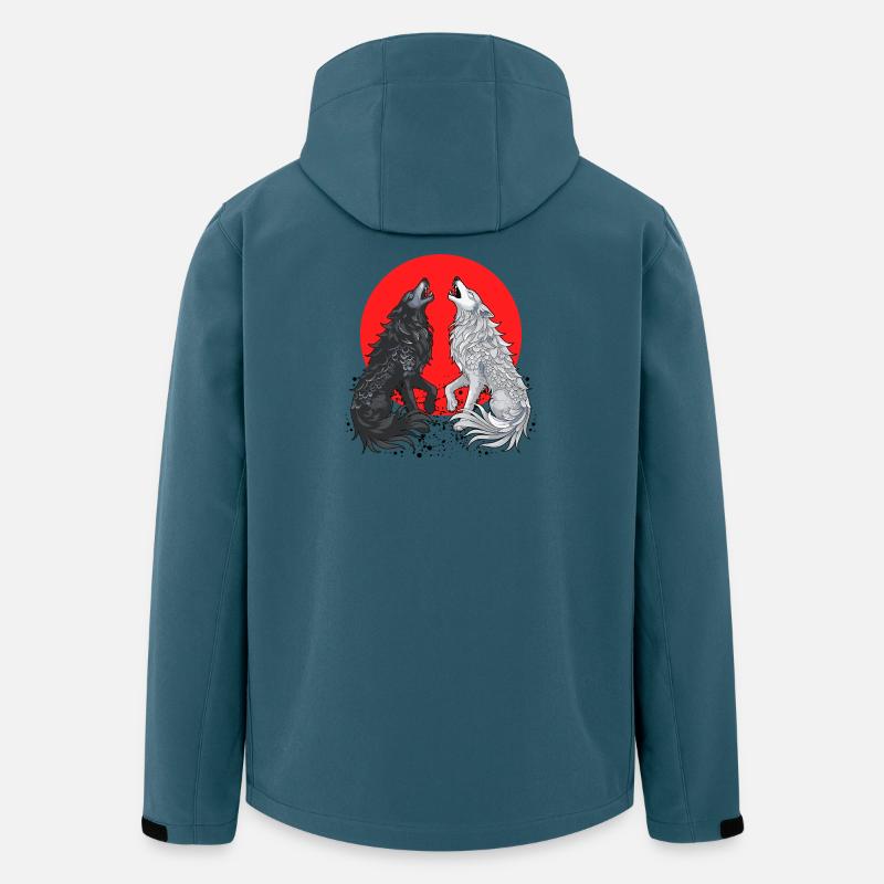Schwarzer und grauer Drachenwolf - Recycelte Männer Softshell-Jacke von Stanley/Stella - Dunkles Petrol