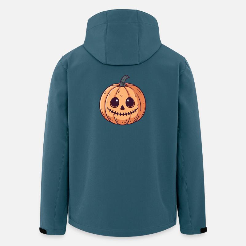 Kürbis Schädel Karikatur - Recycelte Männer Softshell-Jacke von Stanley/Stella - Dunkles Petrol