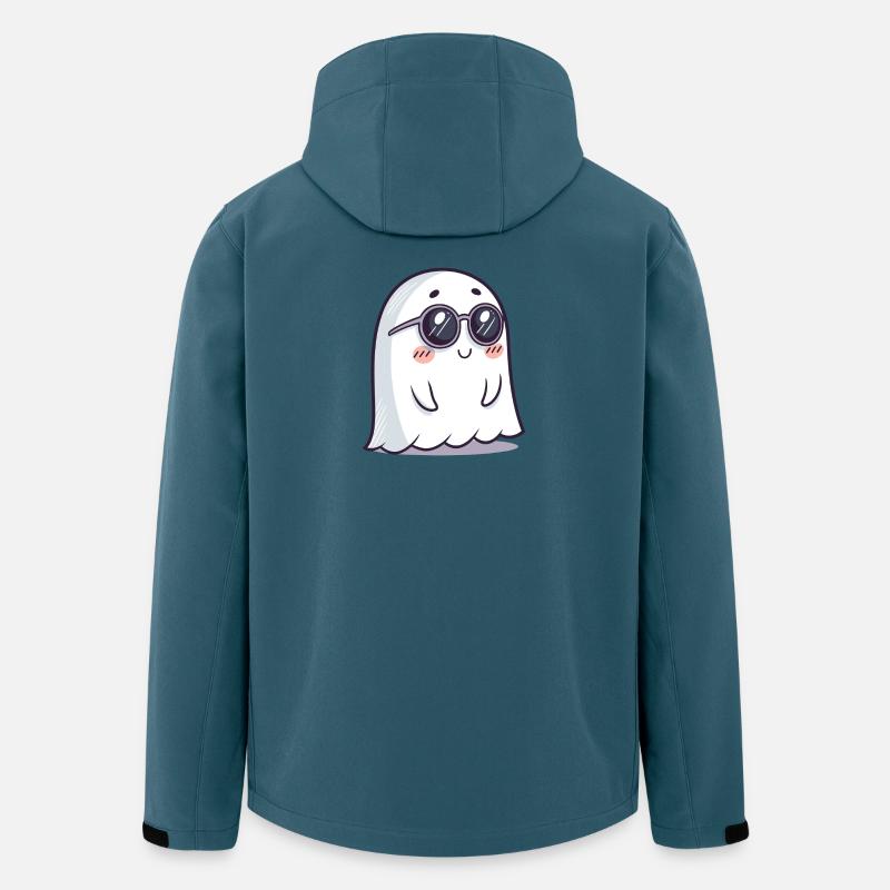 Ghost Chic Schwarze Cartoon-Brille - Recycelte Männer Softshell-Jacke von Stanley/Stella - Dunkles Petrol