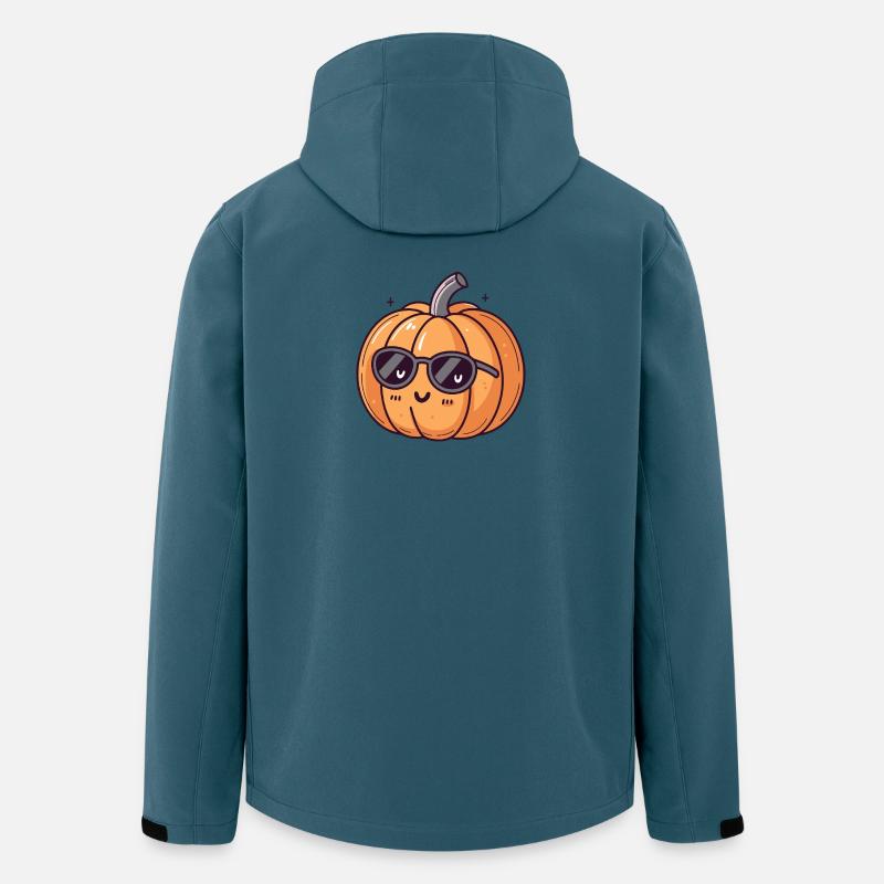 Lächelnder Kürbis in Gläsern - Recycelte Männer Softshell-Jacke von Stanley/Stella - Dunkles Petrol