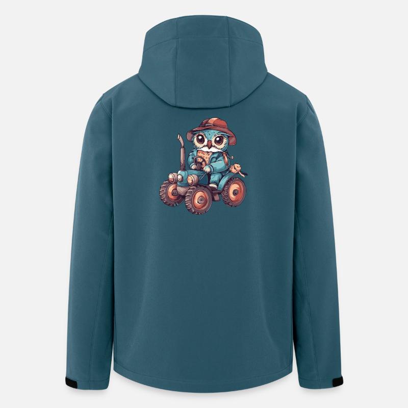 Eule Traktor Farmer - Recycelte Männer Softshell-Jacke von Stanley/Stella - Dunkles Petrol