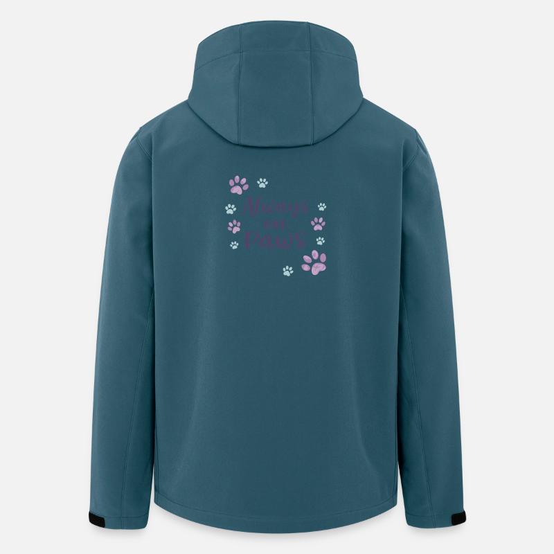 Always on Paws Empreintes violet - Veste softshell homme en polyester recyclé Stanley/Stella - bleu pétrole foncé
