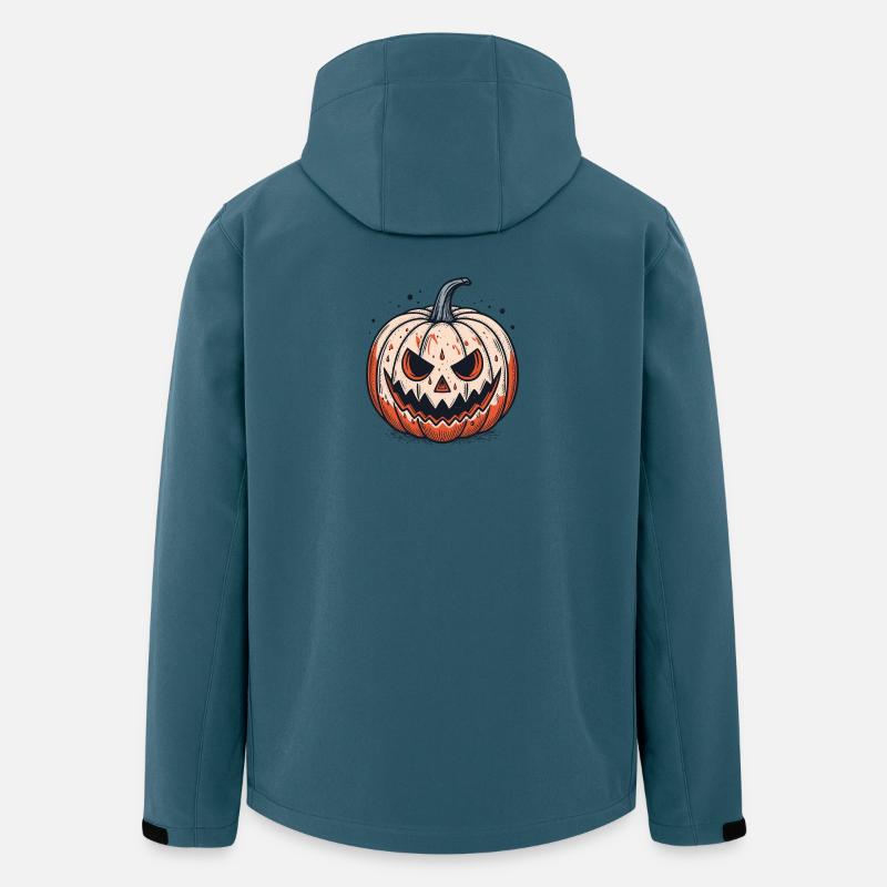 Gruseliger Jackolantern Kürbis - Recycelte Männer Softshell-Jacke von Stanley/Stella - Dunkles Petrol