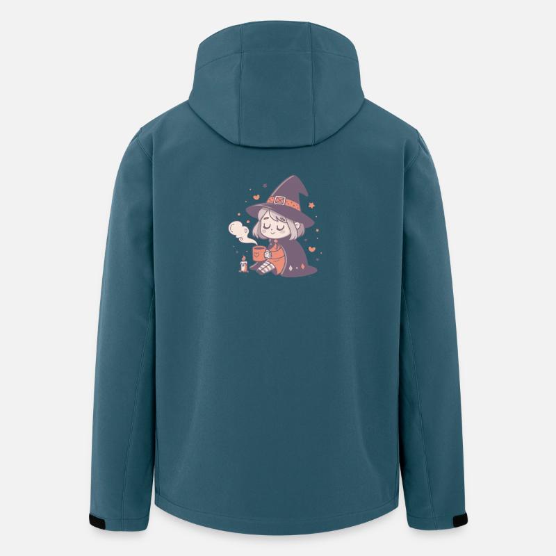 Gemütliche Hexe mit heißem Becher - Recycelte Männer Softshell-Jacke von Stanley/Stella - Dunkles Petrol