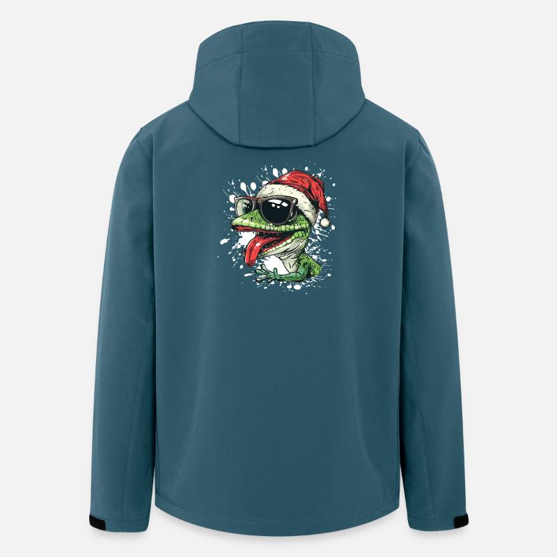 Lézard Noël Drôle Gecko - Veste softshell homme en polyester recyclé Stanley/Stella - bleu pétrole foncé