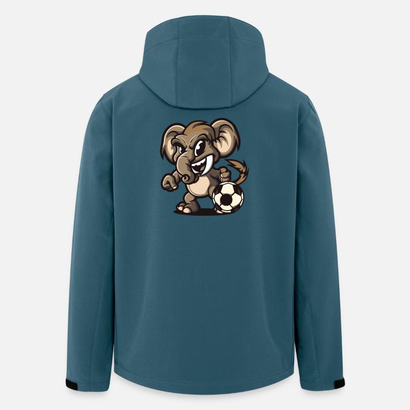 Elefant Fußball Soccer Comic - Recycelte Männer Softshell-Jacke von Stanley/Stella - Dunkles Petrol