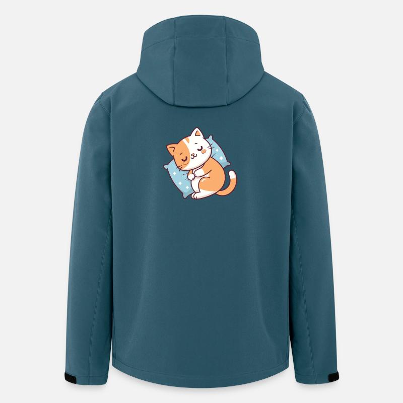 Gemütliches Kätzchen, das sich ausruht - Recycelte Männer Softshell-Jacke von Stanley/Stella - Dunkles Petrol