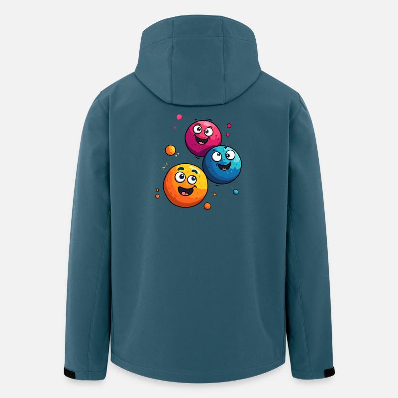 Kunterbunte Planetenfreunde - Recycelte Männer Softshell-Jacke von Stanley/Stella - Dunkles Petrol