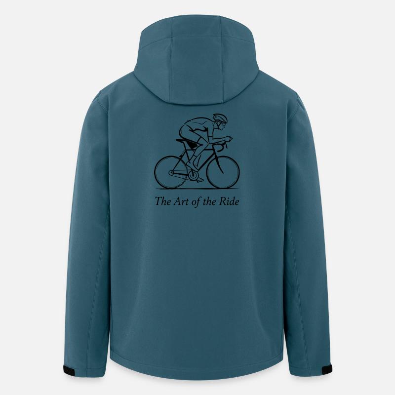 Die Kunst der Fahrt: Dynamisches Kalligraphie-Radfahren - Recycelte Männer Softshell-Jacke von Stanley/Stella - Dunkles Petrol