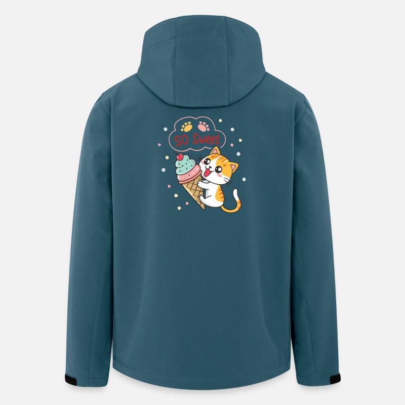 Gourmet-Katze mit Pastelleis - Recycelte Männer Softshell-Jacke von Stanley/Stella - Dunkles Petrol