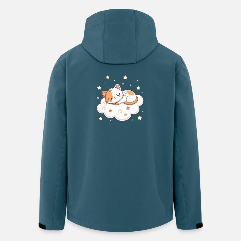 Traumhaftes Kätzchen auf der Wolke - Recycelte Männer Softshell-Jacke von Stanley/Stella - Dunkles Petrol