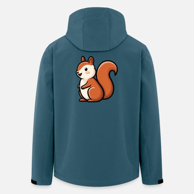 Verspielter Eichhörnchen-Charme - Recycelte Männer Softshell-Jacke von Stanley/Stella - Dunkles Petrol