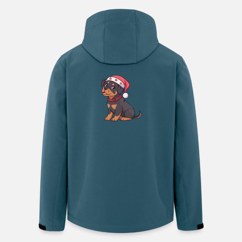 Santa Rottweiler Weihnachtswelpe - Recycelte Männer Softshell-Jacke von Stanley/Stella - Dunkles Petrol