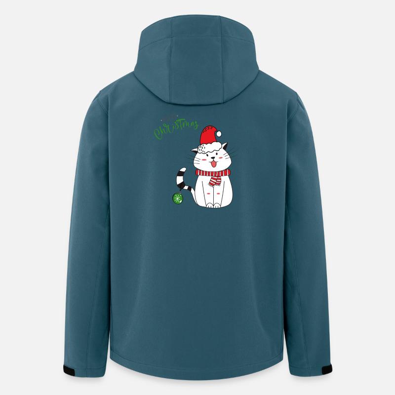 Weihnachtskatze mit Weihnachtsmütze - Recycelte Männer Softshell-Jacke von Stanley/Stella - Dunkles Petrol