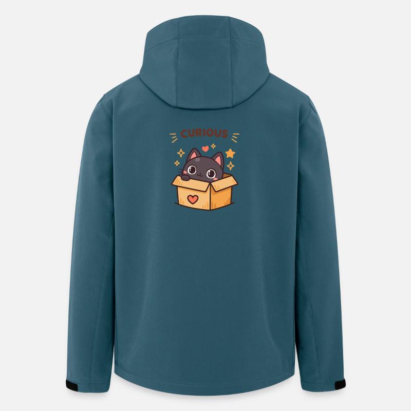 Neugierige Katze in einer Kiste - Recycelte Männer Softshell-Jacke von Stanley/Stella - Dunkles Petrol