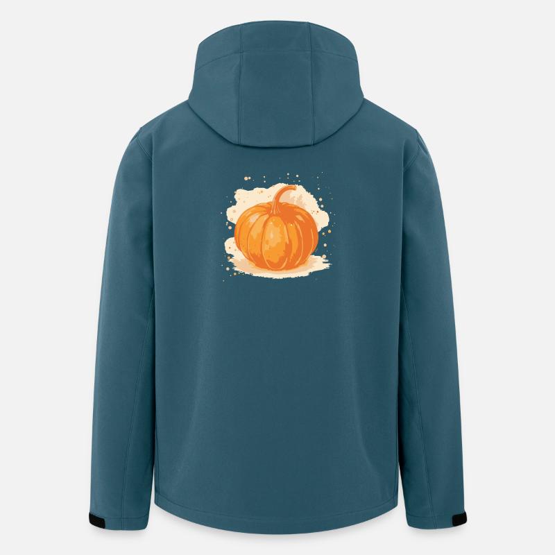 Kürbis-Herbst-Illustration - Recycelte Männer Softshell-Jacke von Stanley/Stella - Dunkles Petrol