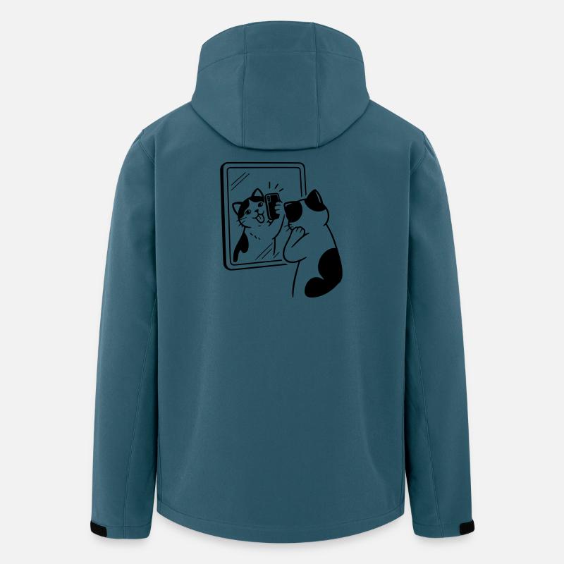 Katze Spiegel Selfie - Recycelte Männer Softshell-Jacke von Stanley/Stella - Dunkles Petrol