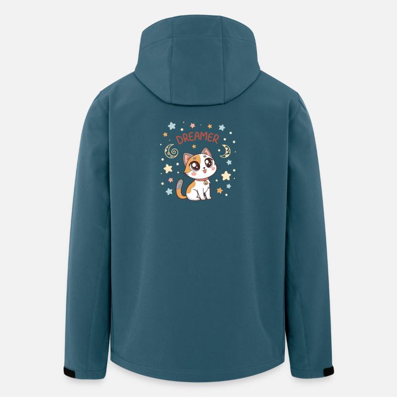 Pastell-Traumkatze und Sterne - Recycelte Männer Softshell-Jacke von Stanley/Stella - Dunkles Petrol