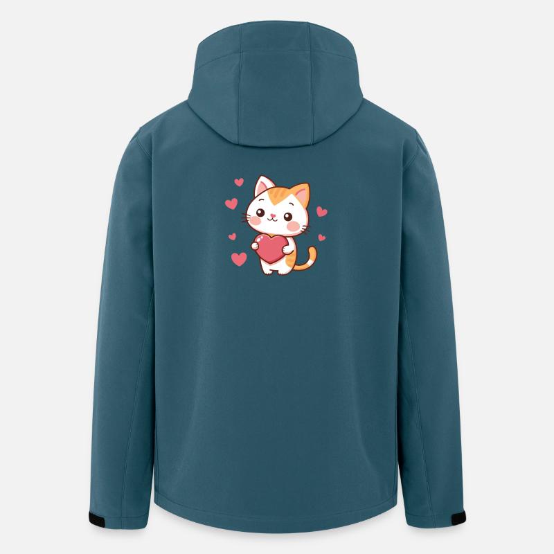 Kawaii Katzenherzen Charmant - Recycelte Männer Softshell-Jacke von Stanley/Stella - Dunkles Petrol