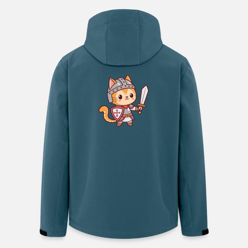 Kawaii Knight Cat with Sword - Men’s Recycled Softshell Jacket by Stanley/Stella - stargazer