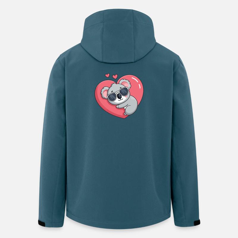 Koala-Ruhebrille mit rosa Herz - Recycelte Männer Softshell-Jacke von Stanley/Stella - Dunkles Petrol
