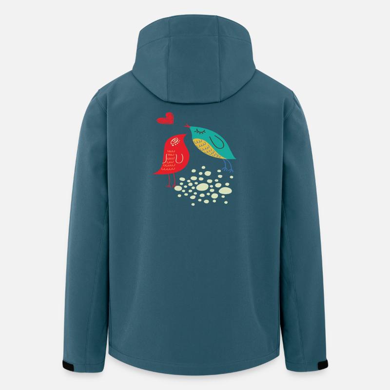 verliebte Vögel - Recycelte Männer Softshell-Jacke von Stanley/Stella - Dunkles Petrol