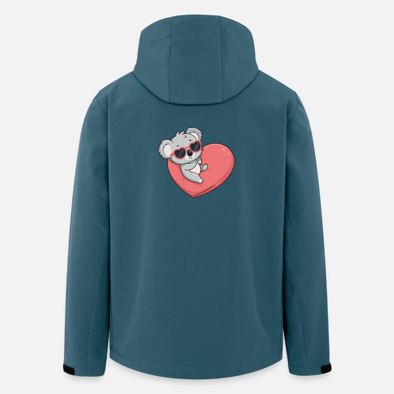 Koala-Herz-Gläser - Recycelte Männer Softshell-Jacke von Stanley/Stella - Dunkles Petrol