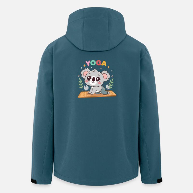 Pastell-Koala-Yoga auf Matte - Recycelte Männer Softshell-Jacke von Stanley/Stella - Dunkles Petrol
