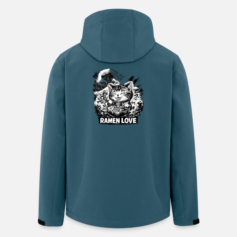 Ramen Love - Recycelte Männer Softshell-Jacke von Stanley/Stella - Dunkles Petrol