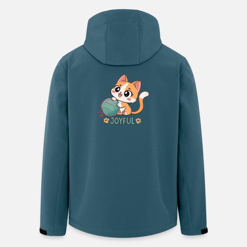Happy Kitten und Turquoise Ball - Recycelte Männer Softshell-Jacke von Stanley/Stella - Dunkles Petrol