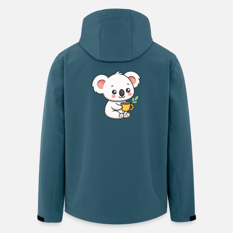 Süßer Koala mit Tee - Recycelte Männer Softshell-Jacke von Stanley/Stella - Dunkles Petrol