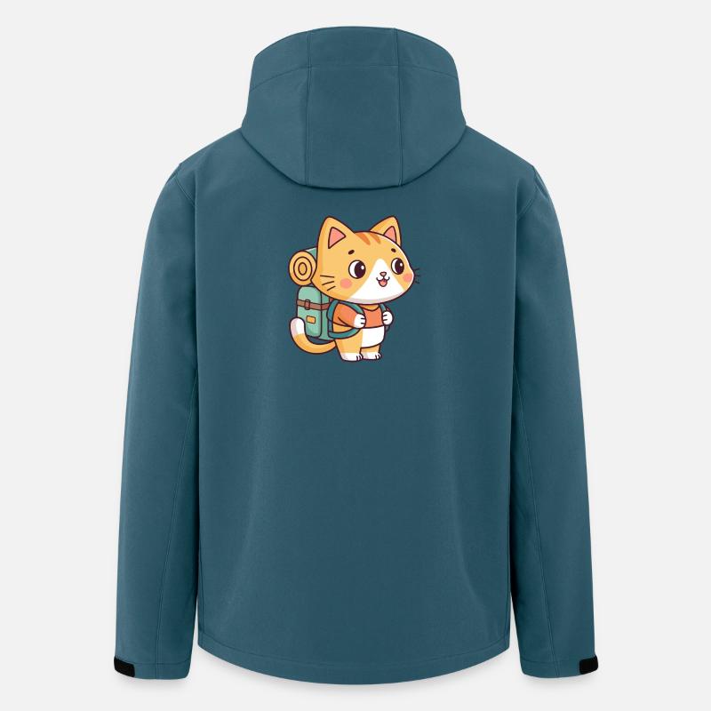 Kawaii Hiker-Kätzchen - Recycelte Männer Softshell-Jacke von Stanley/Stella - Dunkles Petrol