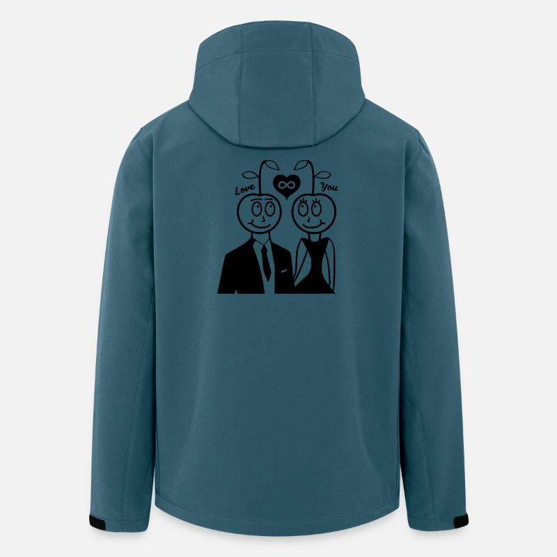 Happy Kirsche - Paar Design - Recycelte Männer Softshell-Jacke von Stanley/Stella - Dunkles Petrol