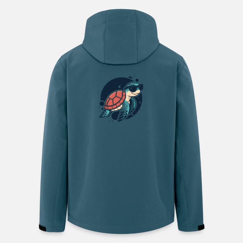 Tortue stylée lunettes soleil - Veste softshell homme en polyester recyclé Stanley/Stella - bleu pétrole foncé