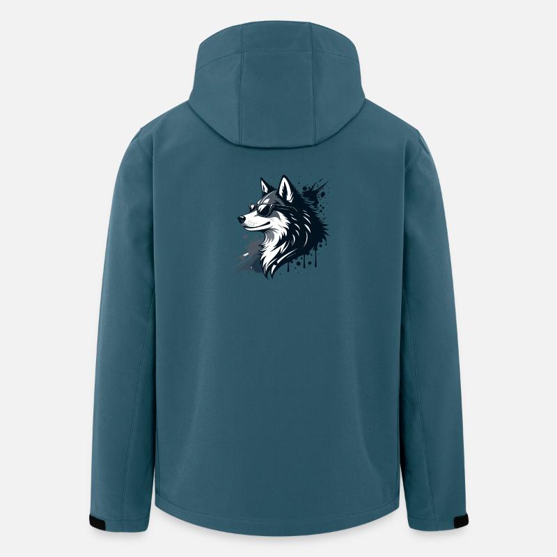 Husky-Chic-Gläser und Spritzer - Recycelte Männer Softshell-Jacke von Stanley/Stella - Dunkles Petrol