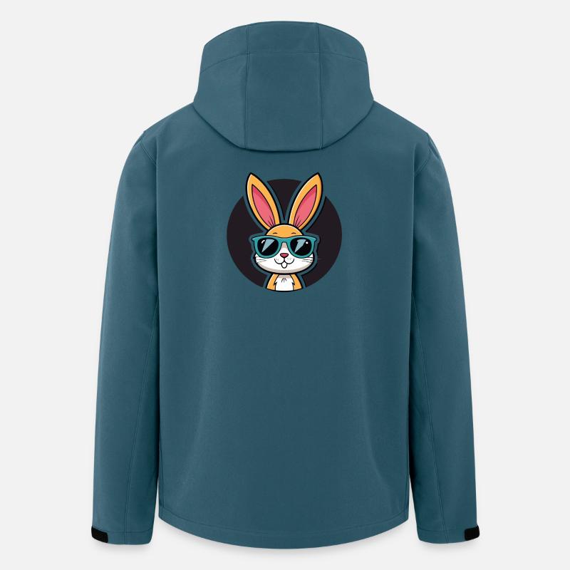 Solarbunny mit blauer Brille - Recycelte Männer Softshell-Jacke von Stanley/Stella - Dunkles Petrol