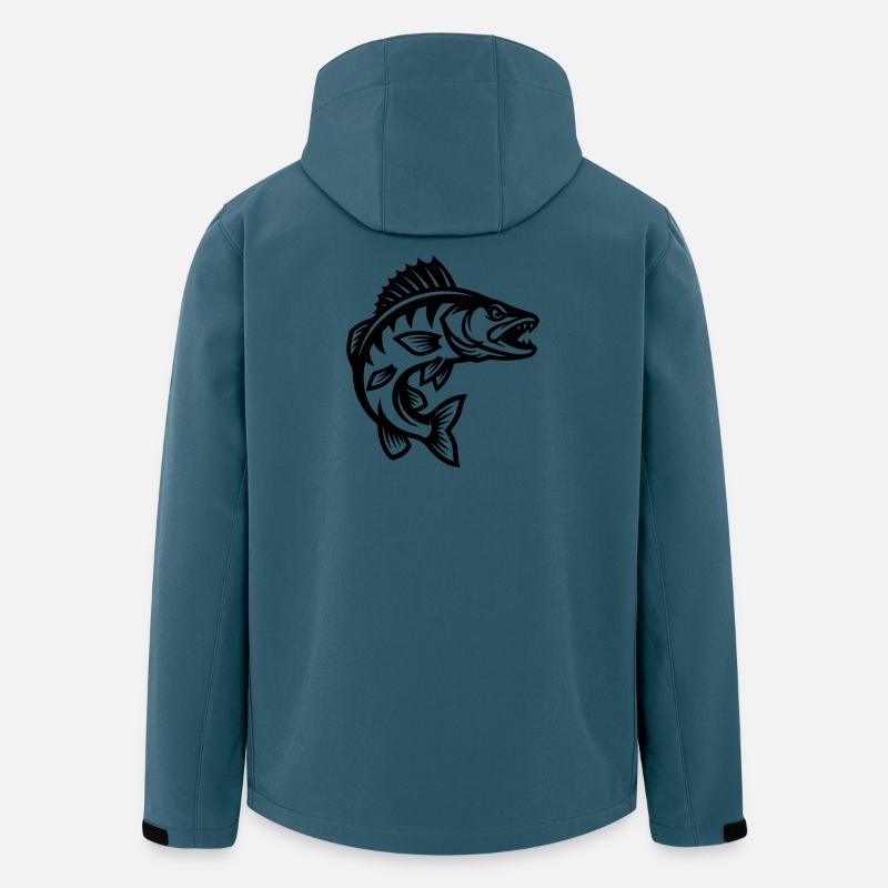 Hecht Fisch - Recycelte Männer Softshell-Jacke von Stanley/Stella - Dunkles Petrol