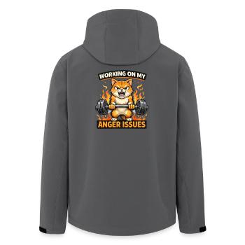 Chat en colère soulève des poids, Rage enflammée - Veste softshell homme en polyester recyclé Stanley/Stella - bleu pétrole foncé - Dos - AI Model Male 185 light (185cm)