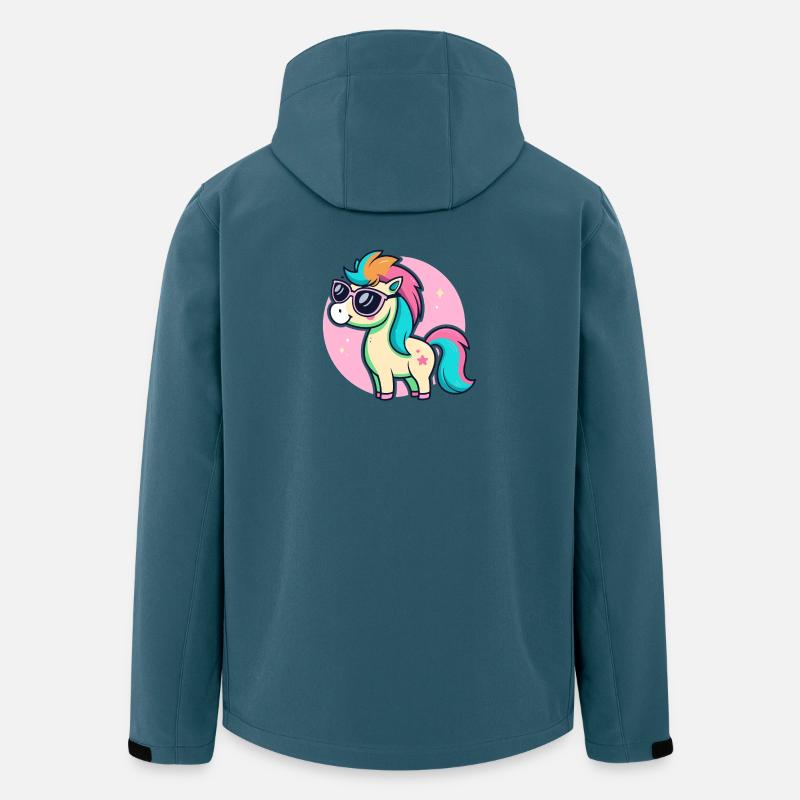 Rainbow Pony Glam-Brille - Recycelte Männer Softshell-Jacke von Stanley/Stella - Dunkles Petrol