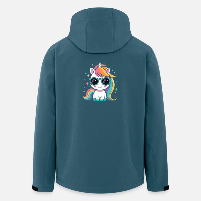 Regenbogen-Einhorn-Sonnenbrille - Recycelte Männer Softshell-Jacke von Stanley/Stella - Dunkles Petrol