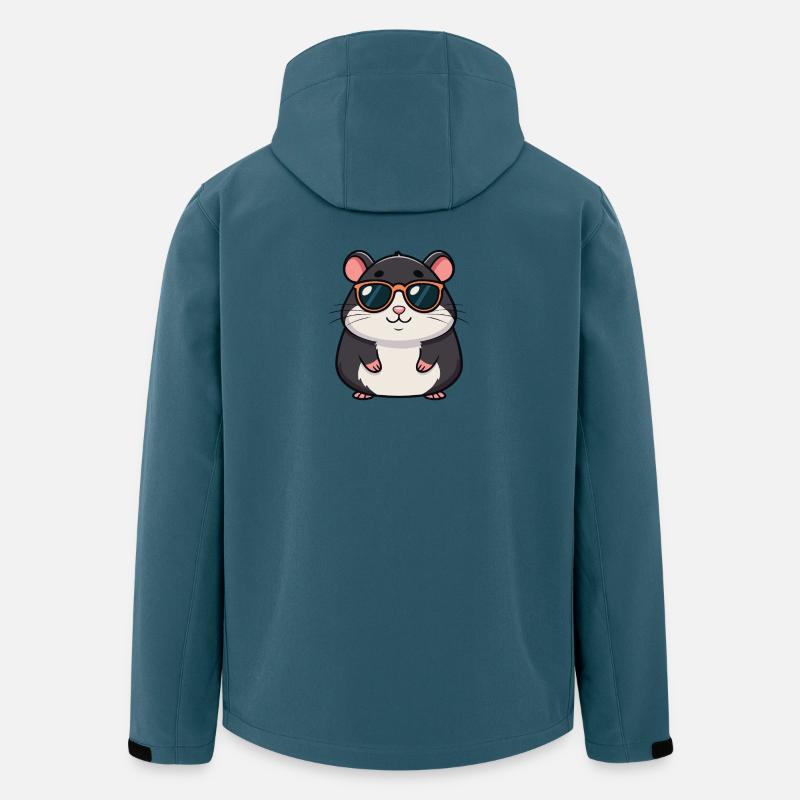 Schicke Hamster-Orange-Brille - Recycelte Männer Softshell-Jacke von Stanley/Stella - Dunkles Petrol
