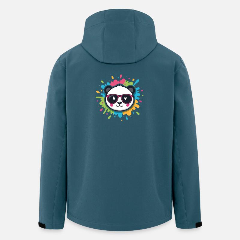 Panda Pop Farb-Spritzbrille - Recycelte Männer Softshell-Jacke von Stanley/Stella - Dunkles Petrol