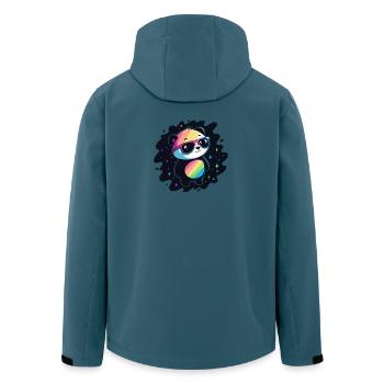 Panda arc-en-ciel galaxie lunettes cool - Veste softshell homme en polyester recyclé Stanley/Stella - bleu pétrole foncé - Dos - AI Model Male 185 light (185cm)