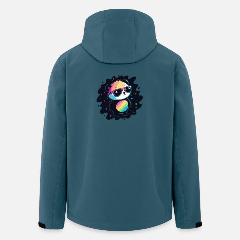 Panda Rainbow Galaxy Coole Brillen - Recycelte Männer Softshell-Jacke von Stanley/Stella - Dunkles Petrol